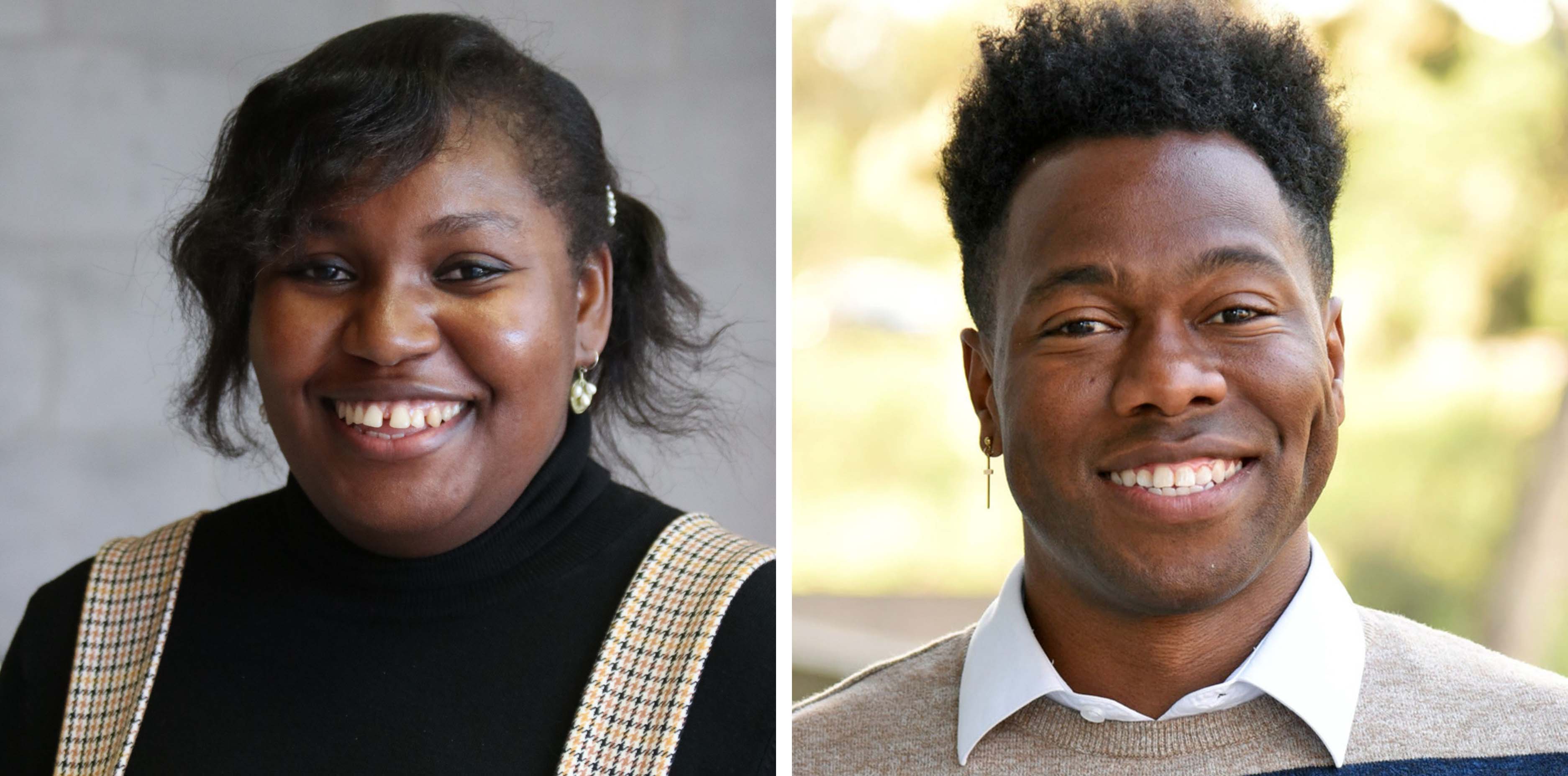 Sibe-by-side headshots of Nene Ogbechie and J.T. Chestnut