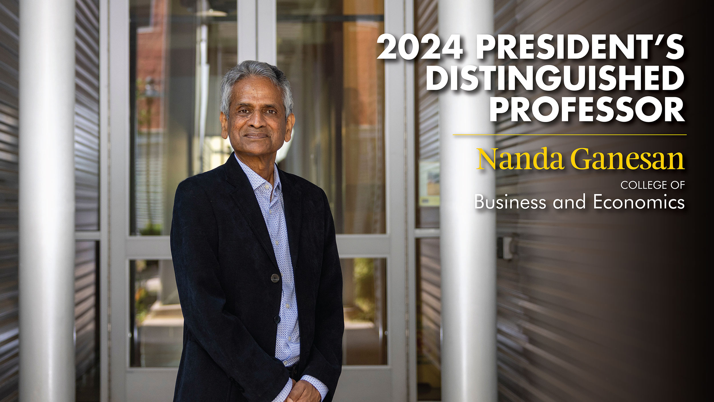 2024 President's Distinguished Professor - Nanda Ganesan - College of Business and Economics