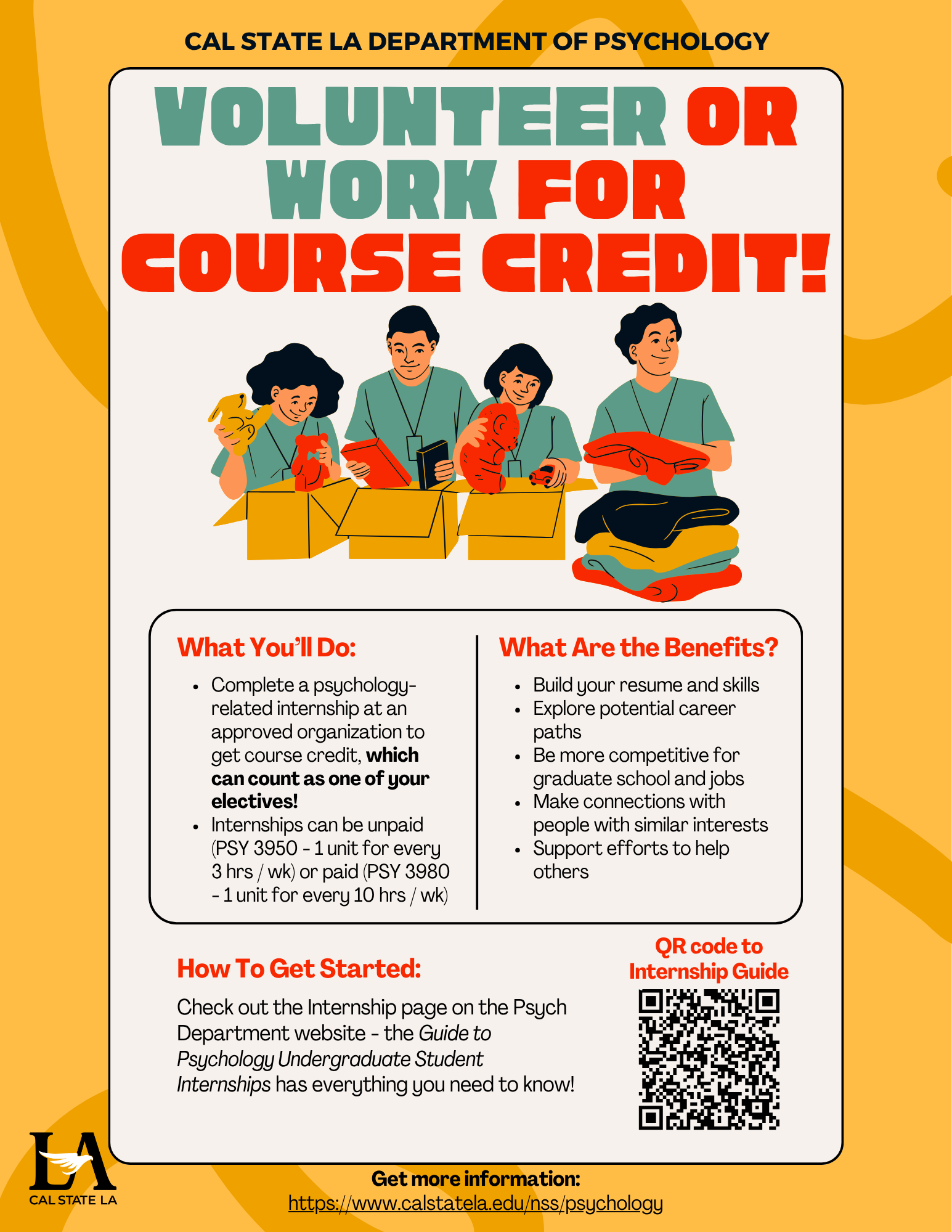 Psychology Internship Flyer Orange Background