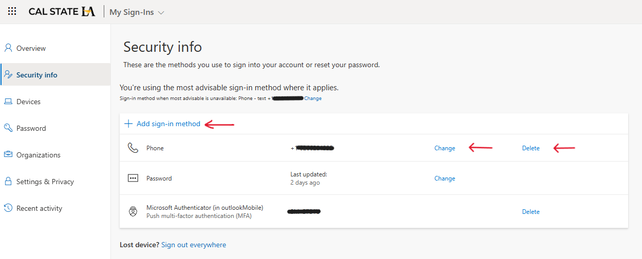 Microsoft Add Sign-In Method