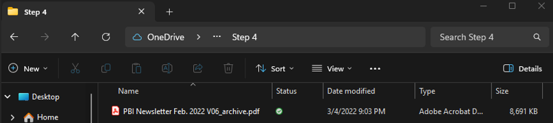 Local Hard drive PBI Newsletter archive label