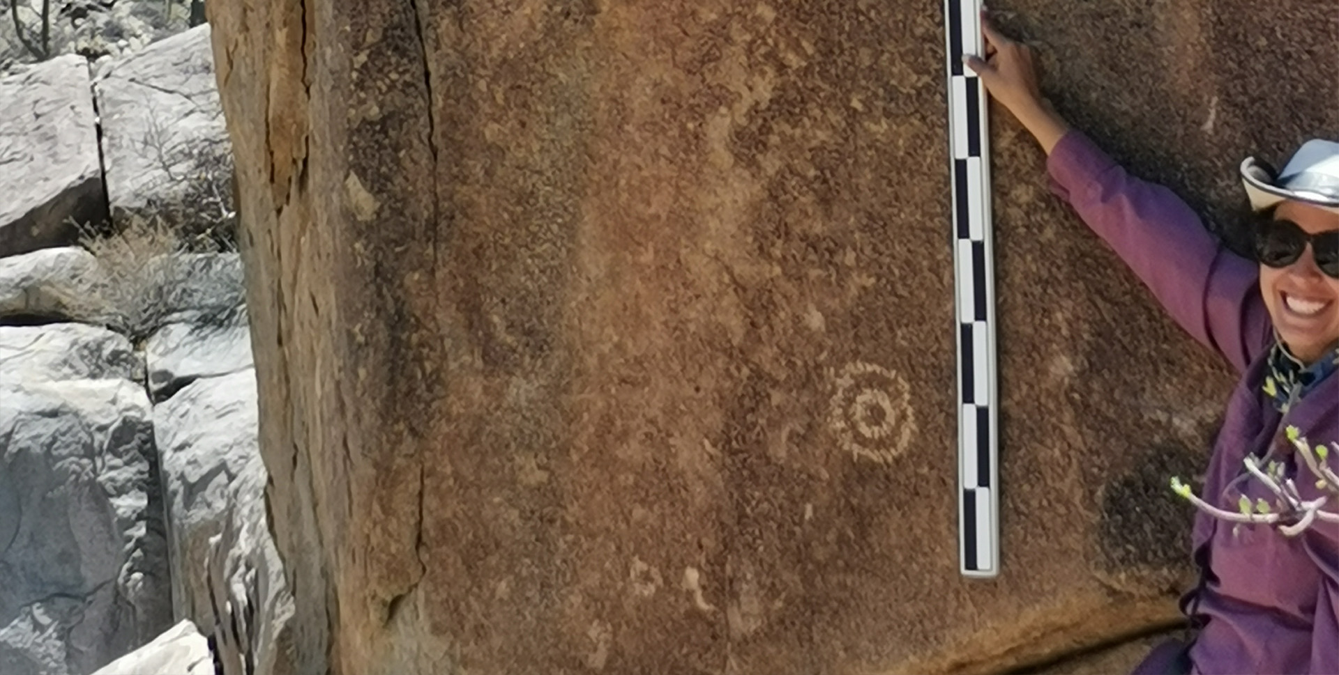 Research on the field measuring a rock