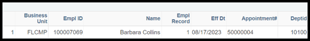 TAE Review Appointment Example