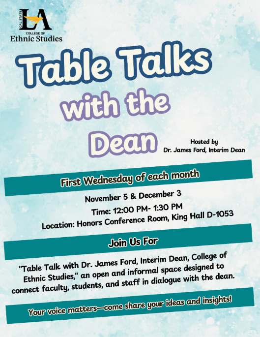 Deans Table Talk Flyer