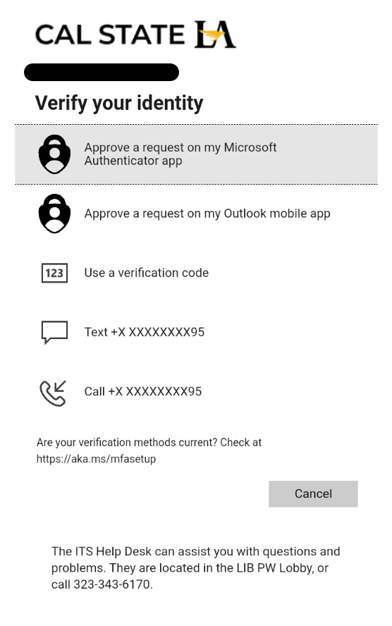 MS Authenticator Verify Identity