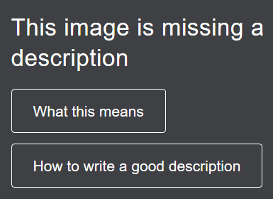 The what this means button and how to write a good description button