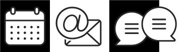calendar, email chat icons