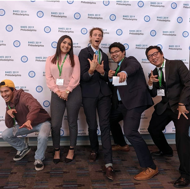 5 BMES students posing at BMES Philadelphia 2019 Event