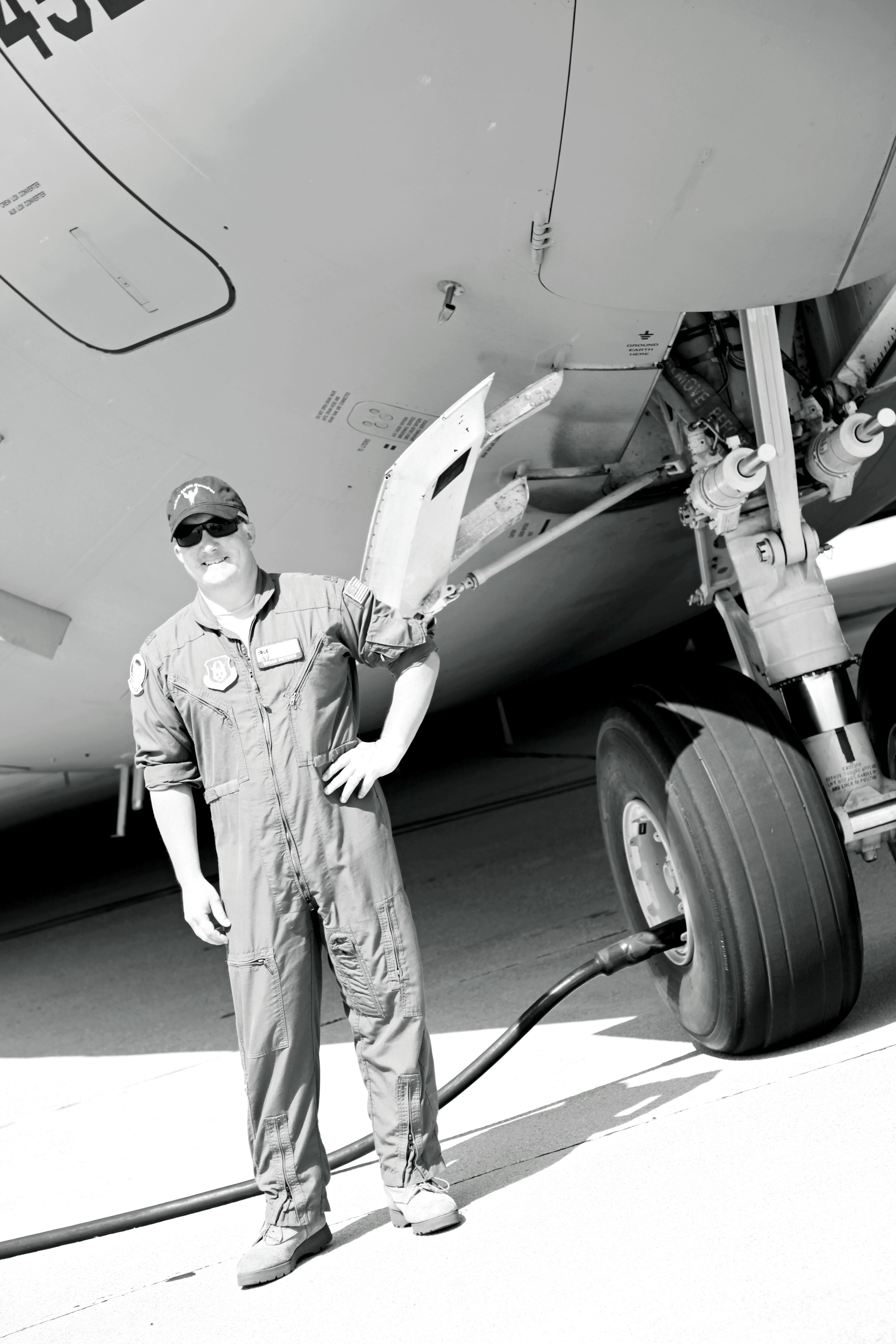 Lt. Col. Brian Peters in front of an aircraft