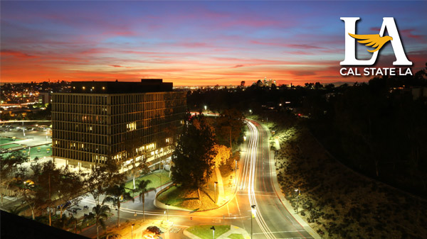 The SSB building at night.