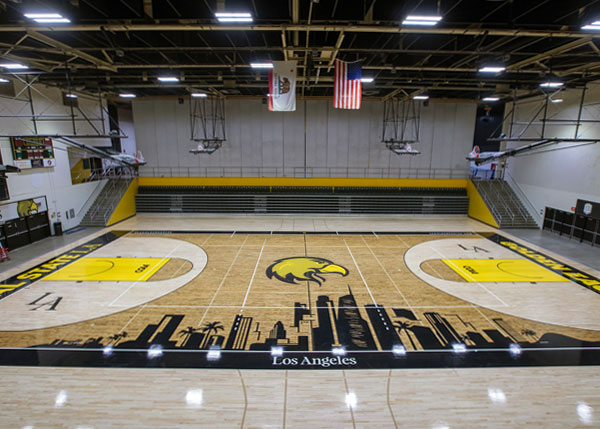A basketball court.