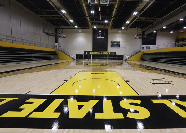 A basketball court.