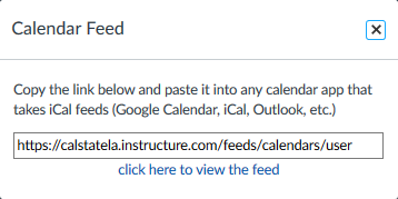 Calendar Feed link