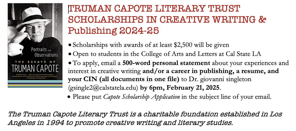Capote Scholarship Announcement