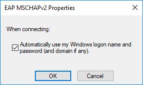 EAP MSCHAPv2 Properties setting