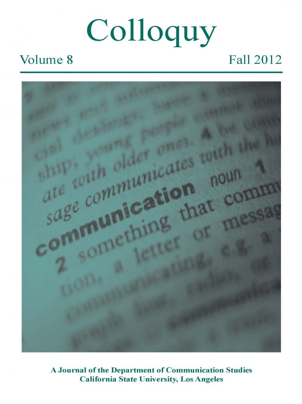 Link to 2012 issue of Colloquy