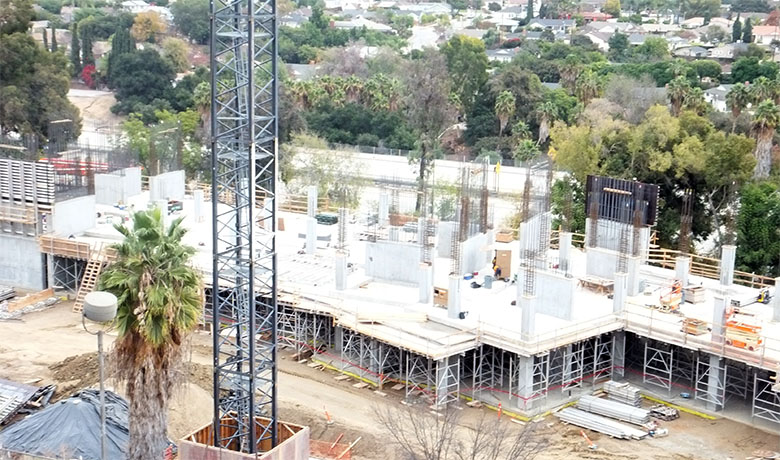 Construction of new student housing units on campus as of December 2019.