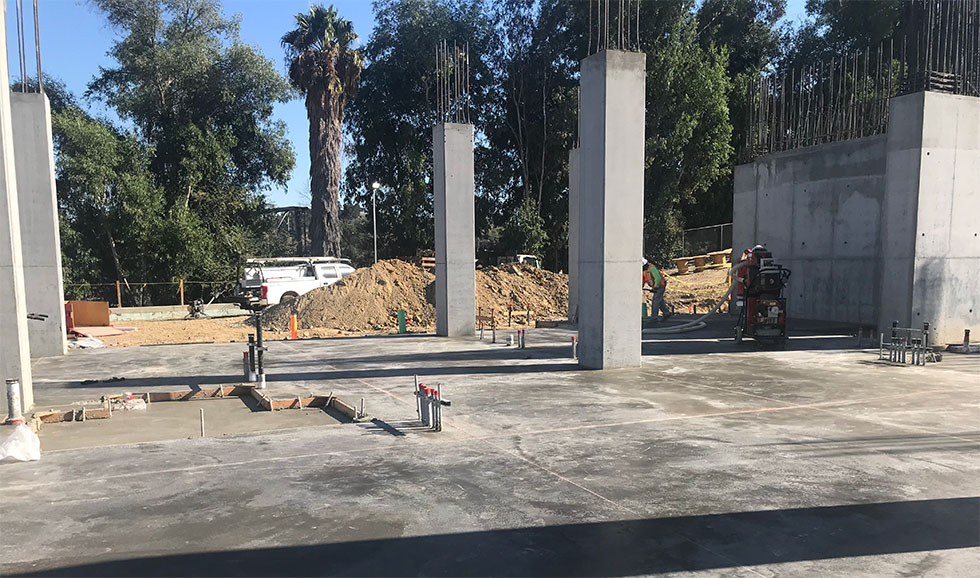 Construction of new student housing units on campus as of October 2019.