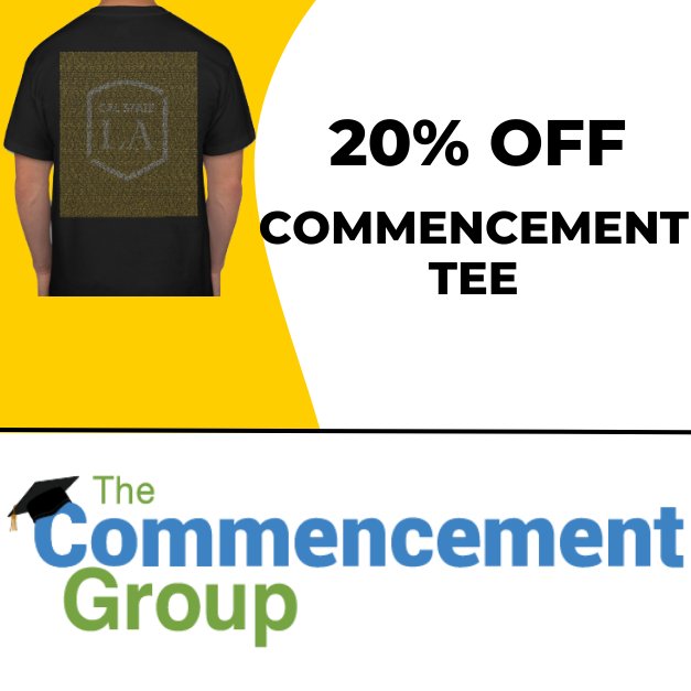 35% off Commencement t-shirt; includes names of all class of 2023 graduates listed on the back