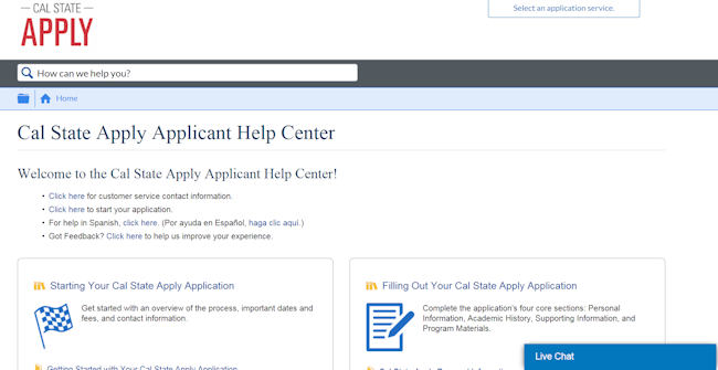 Cal State Apply Applicant Help Center