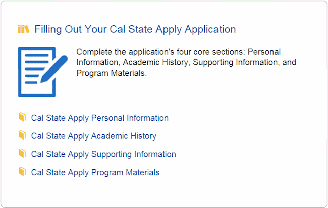 Help filling out the Cal State Apply online application page