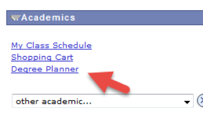 Picture of Degree Planner link in Student Center