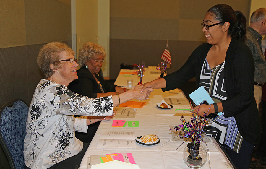 Rosemarie Marshall-Holt, Darlene Aguilar at Fall 2016 Luncheon