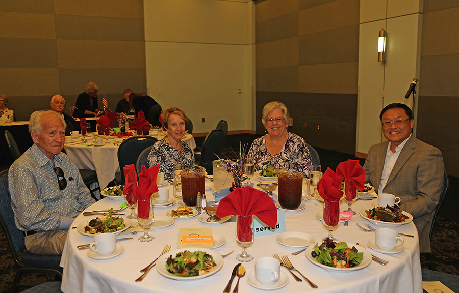 Dr. Clarence "Curly" Johnson; Dr. Sharon Johnson, Donna Cleman, Ron Song at Fall 2016 Luncheon