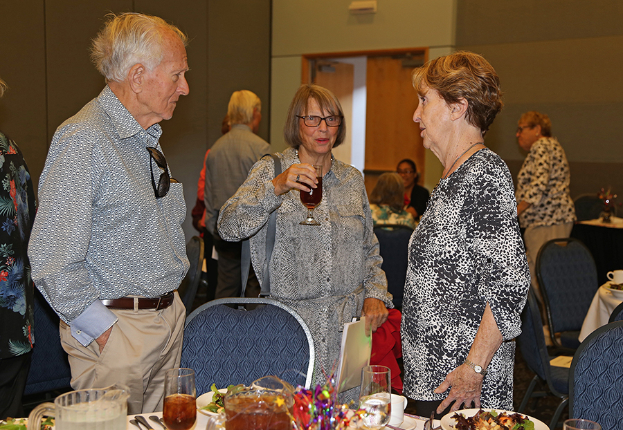 Dr. Clarence "Curly" Johnson, Kathy Reilly, Dr. Sharon Johnson at Fall 2016 Luncheon