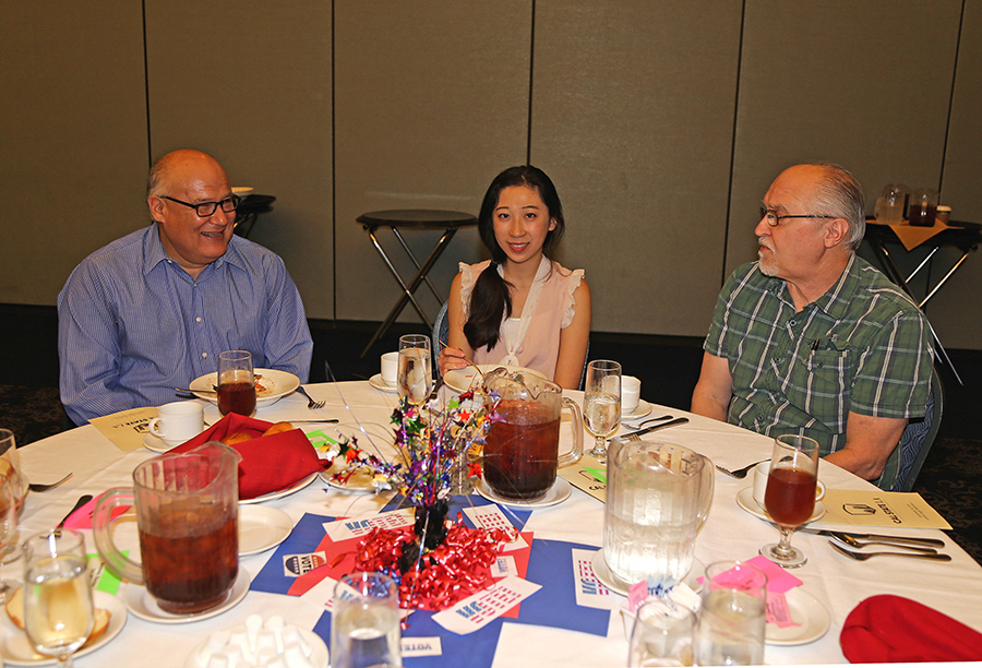 Event Photo  Jim Garrett, Cecilia Fang, Martin Huld at  Fall 2016 Luncheon