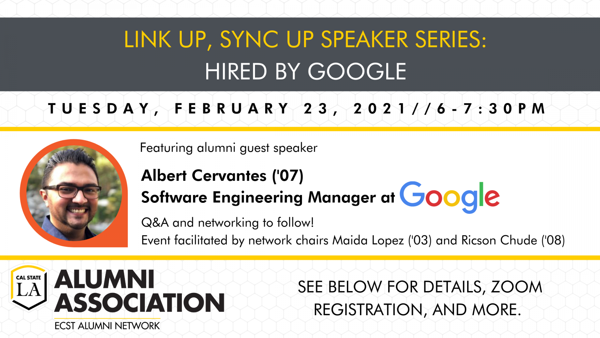 Hired by Google - Tuesday, February 23, 2021 via Zoom
