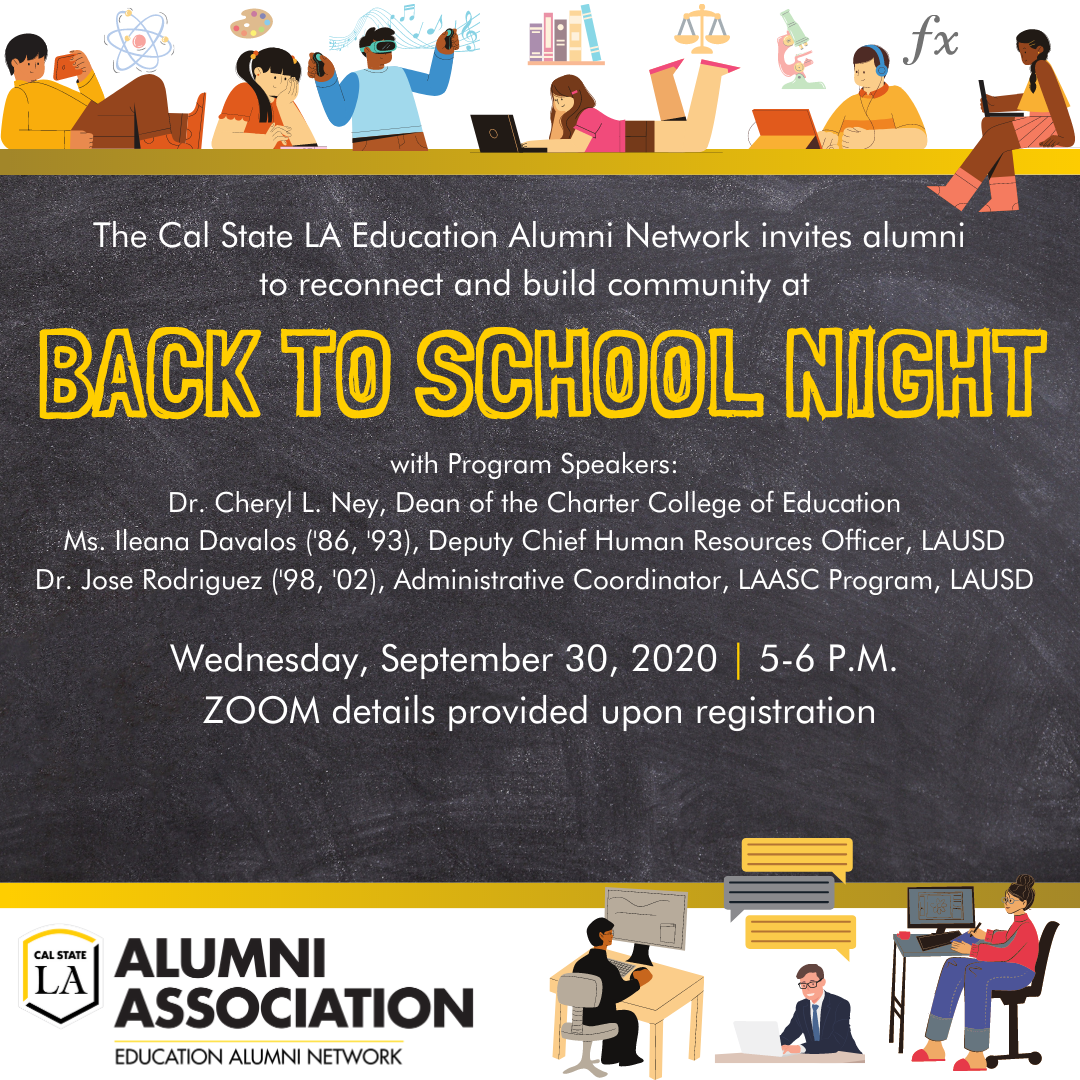 Education Alumni Network - Back to School Night - Wednesday, September 17, 2020 @ 5 PM
