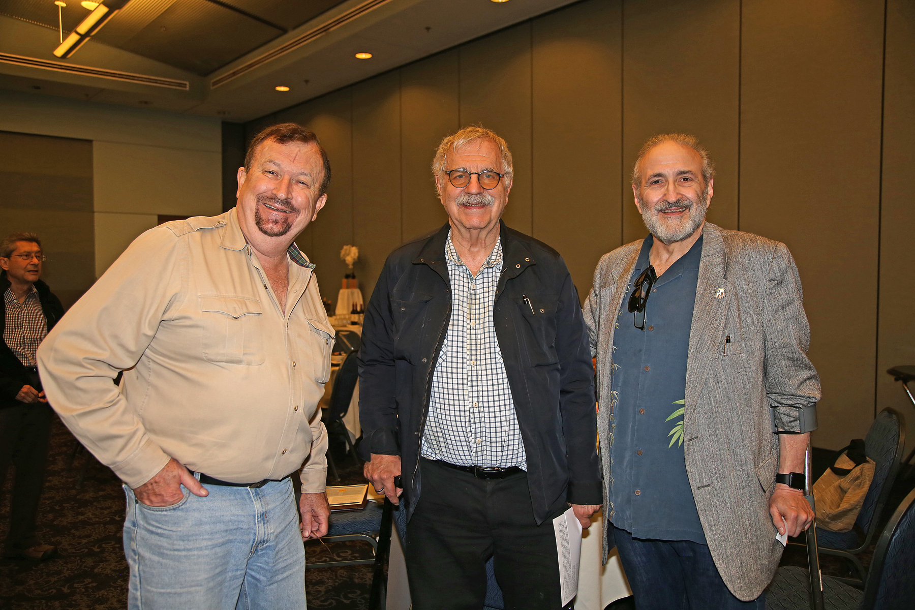 JAmes Brady, Alan Blloom and another male professor at Luncheon