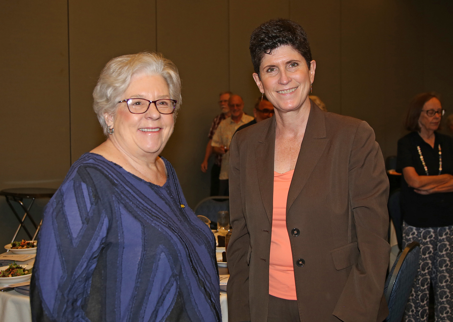 Lynn Mahoney and guest at luncheon