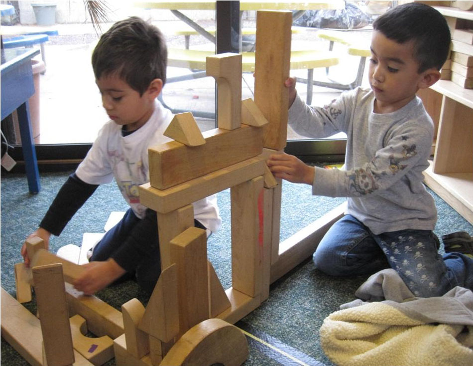 Picture of children playing with blocks