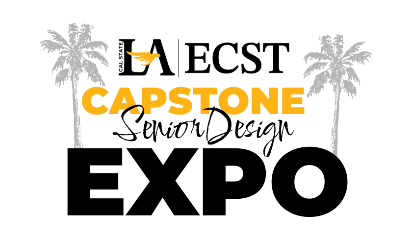 university logo with gray palm trees announcing capstone expo