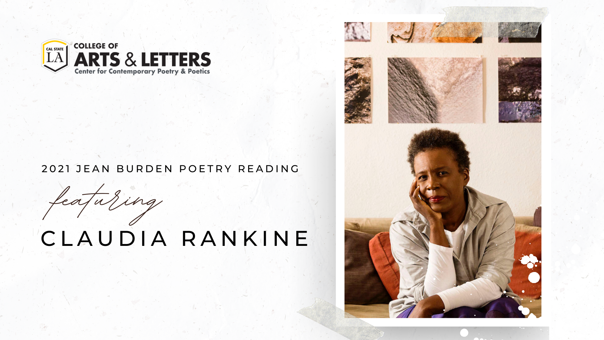 2021 Jean Burden Poetry Series featuring Claudia Rankine
