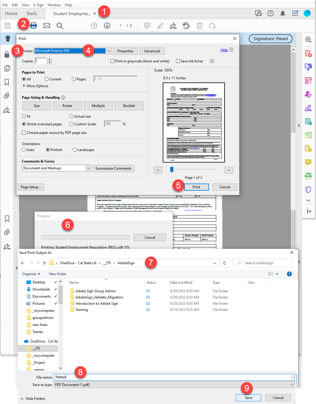Flatten PDF- print to Microsoft Print to PDF
