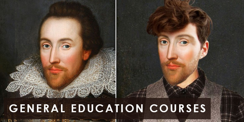 Photo of original and modernized William Shakespeare