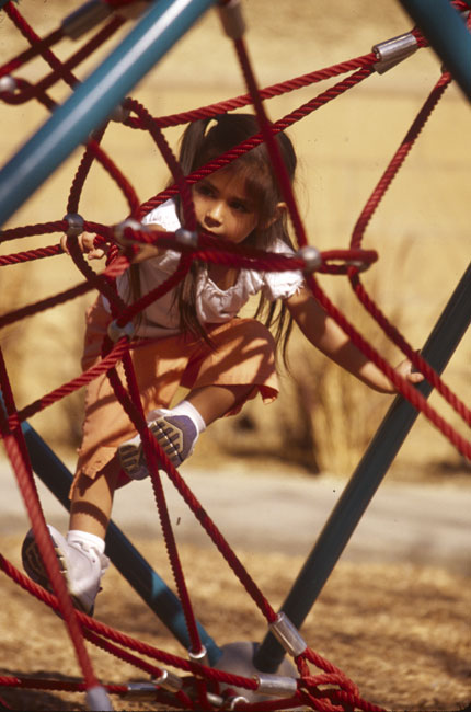 Child climbing on playground