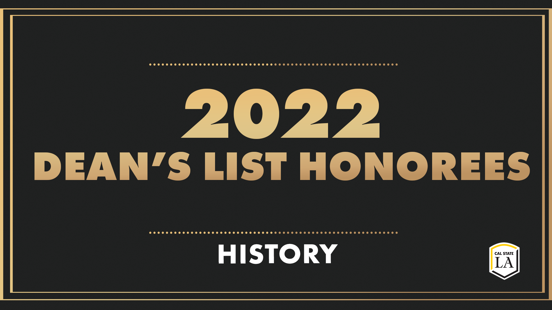 2022 History Dean's List
