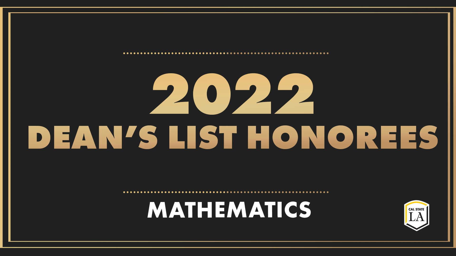 2022 Mathematics Dean's List