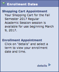 Screenshot of Enrollment Validation box
