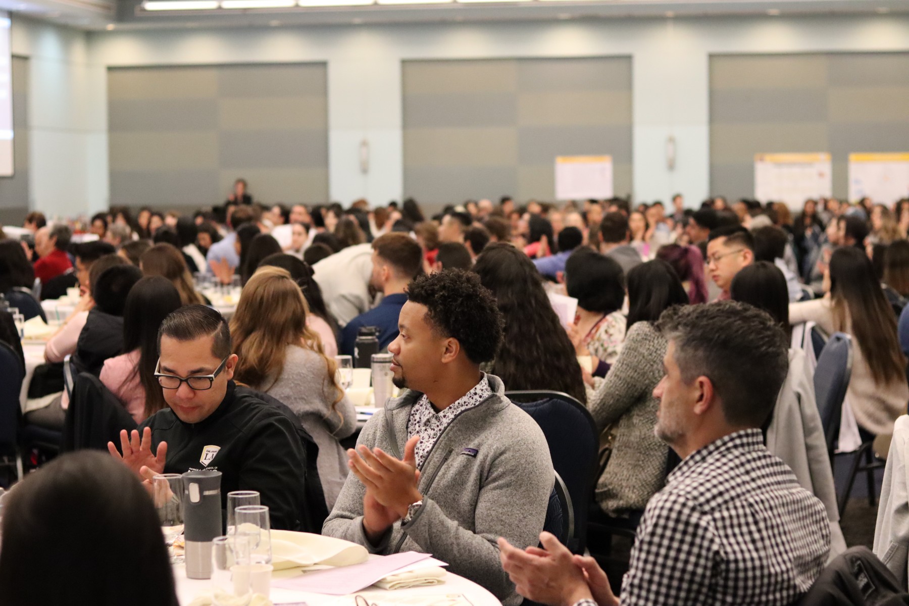 Students attending research event