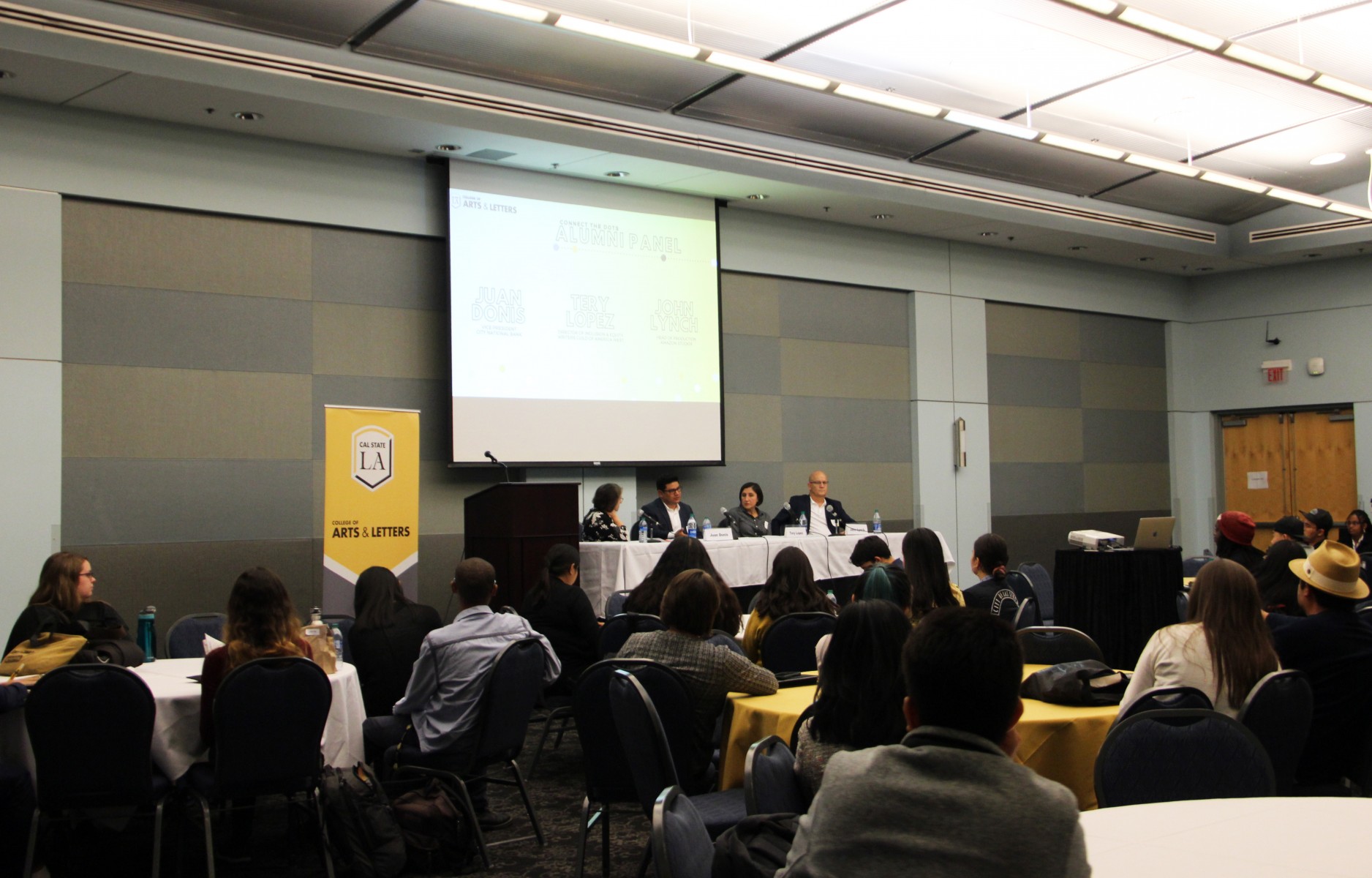 Alumni panel in the Golden Eagle Ballroom 