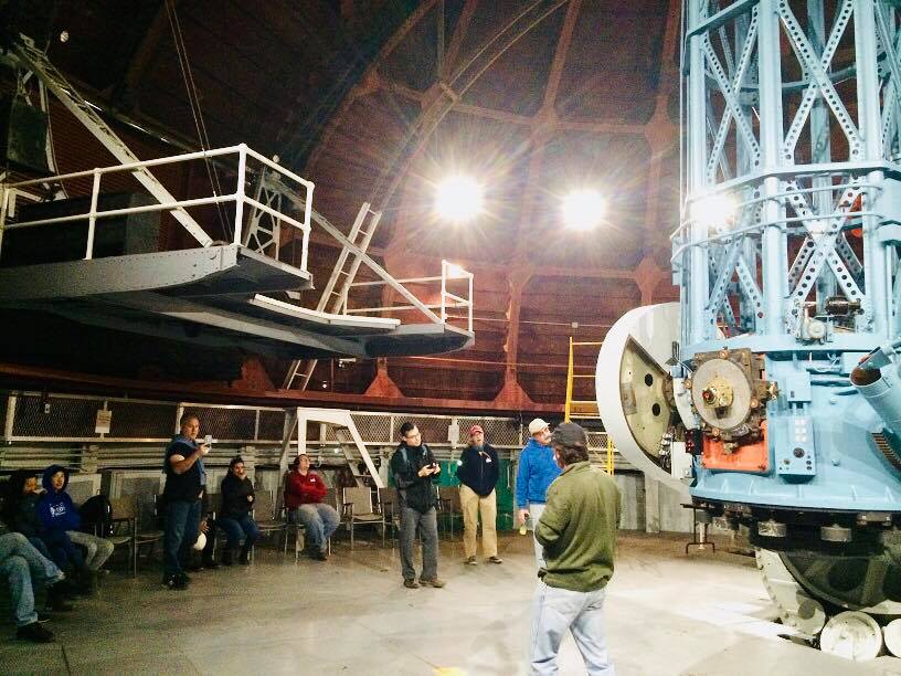 Inside the 100-inch telescope at Mount Wilson Observatory.