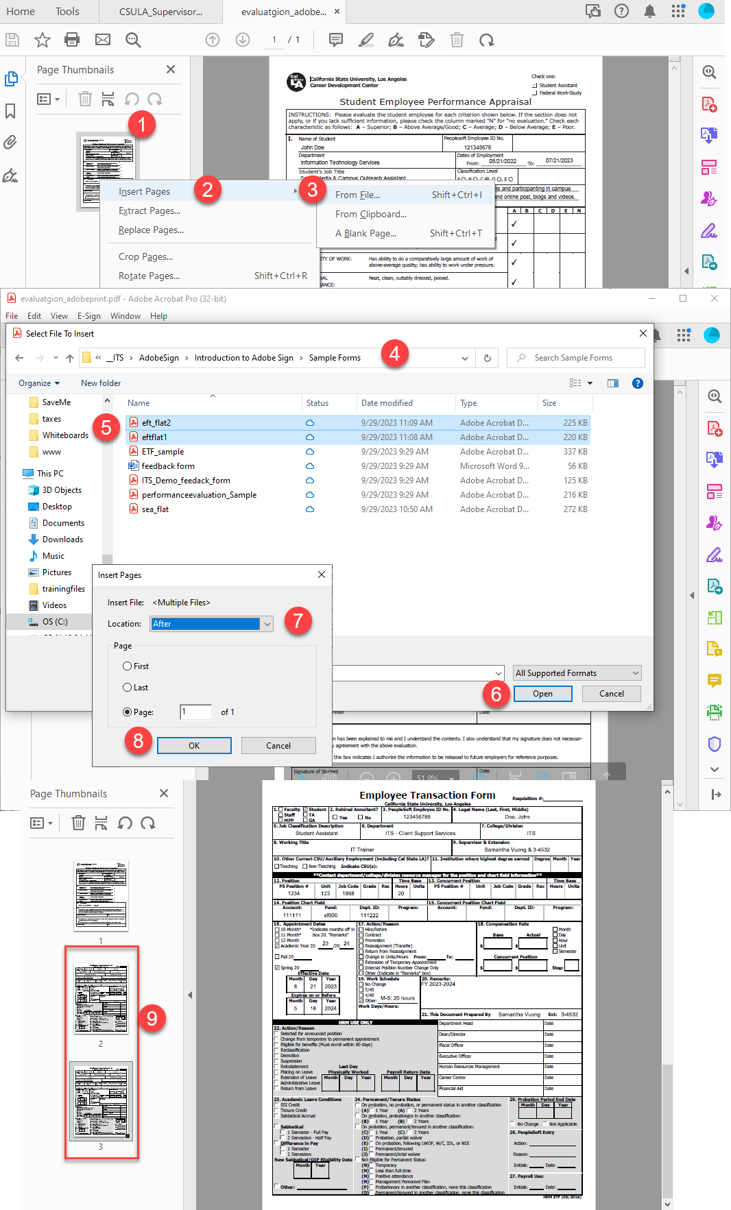 using Acrobat to combine files