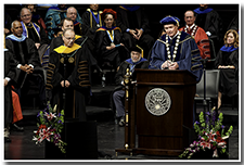 CSU Chancellor Timothy White speaks at the Investiture ceremony on May 9.