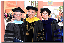 President William A. Covino is pictured with his son, left, and his wife Debbie Covino.