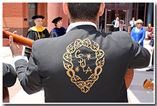 President William A. Covino is serenaded by the Cal State L.A. Mariachi Band after the Investiture.